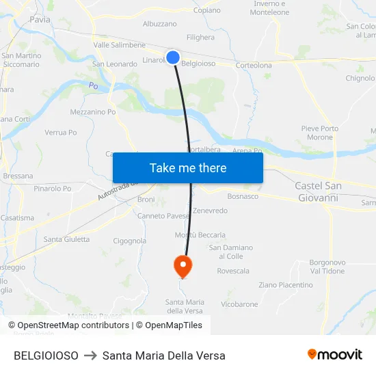 BELGIOIOSO to Santa Maria Della Versa map