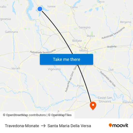 Travedona-Monate to Santa Maria Della Versa map