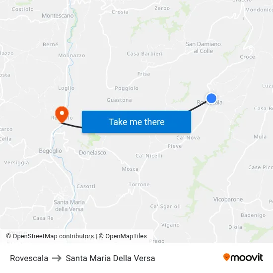 Rovescala to Santa Maria Della Versa map