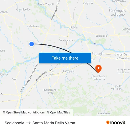 Scaldasole to Santa Maria Della Versa map