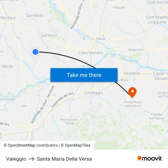 Valeggio to Santa Maria Della Versa map
