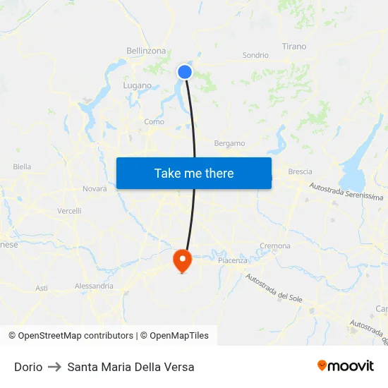 Dorio to Santa Maria Della Versa map