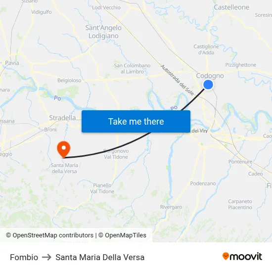 Fombio to Santa Maria Della Versa map