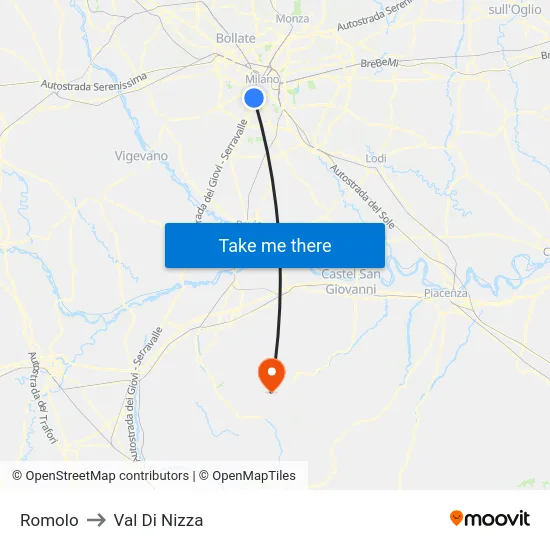 Romolo to Val Di Nizza map
