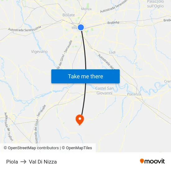 Piola to Val Di Nizza map