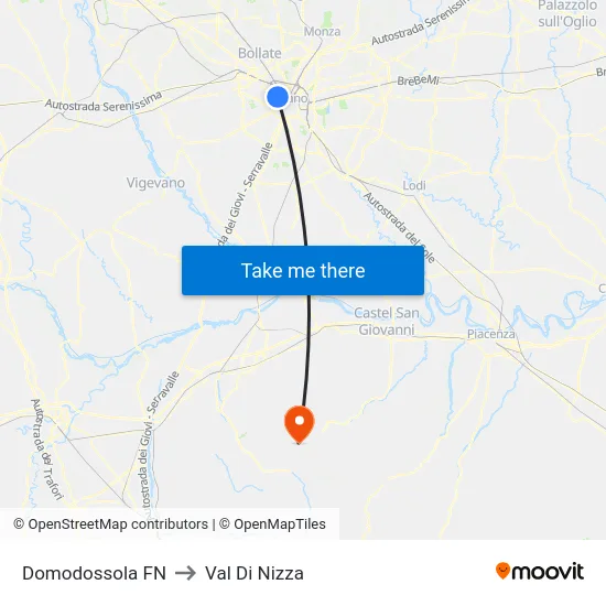 Domodossola FN to Val Di Nizza map