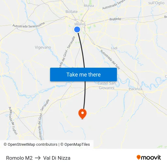 Romolo M2 to Val Di Nizza map