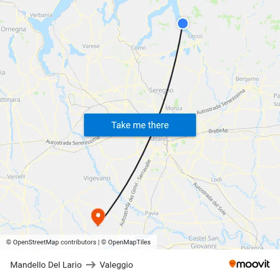 Mandello Del Lario to Valeggio map