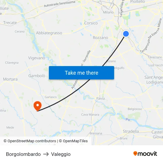 Borgolombardo to Valeggio map