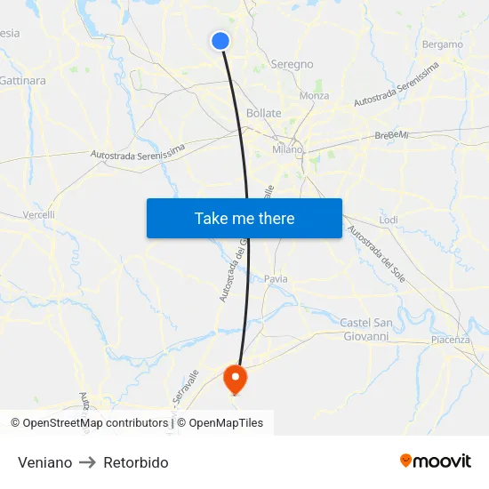 Veniano to Retorbido map