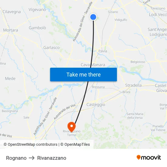 Rognano to Rivanazzano map