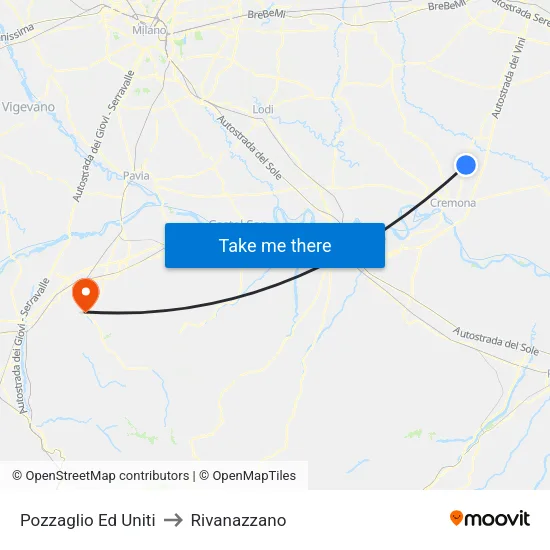Pozzaglio Ed Uniti to Rivanazzano map