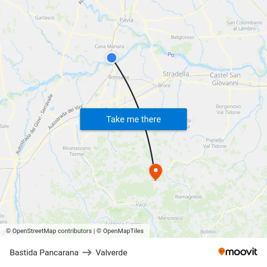 Bastida Pancarana to Valverde map