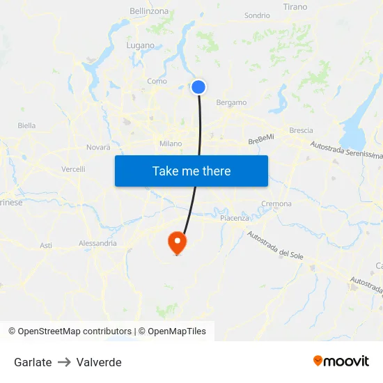 Garlate to Valverde map