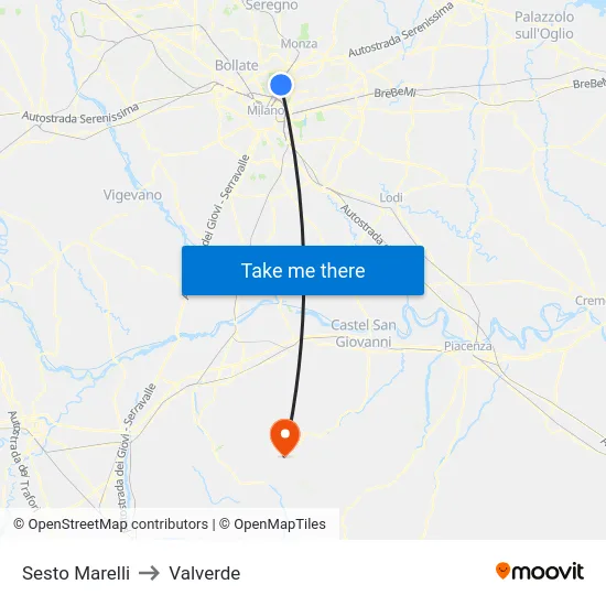 Sesto Marelli to Valverde map