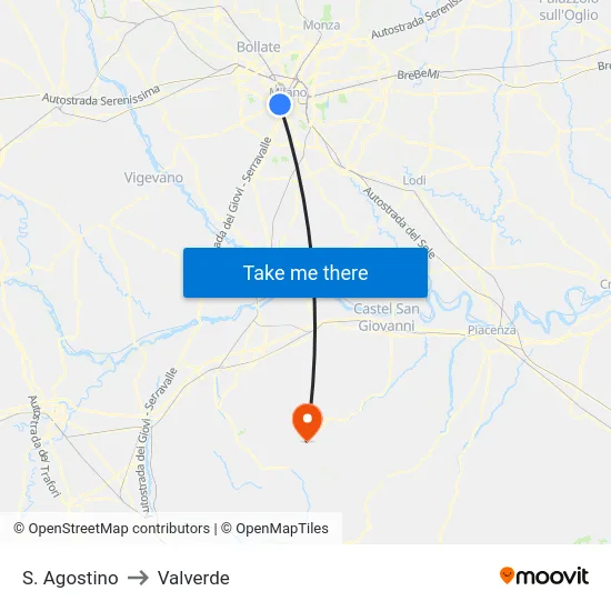 S. Agostino to Valverde map
