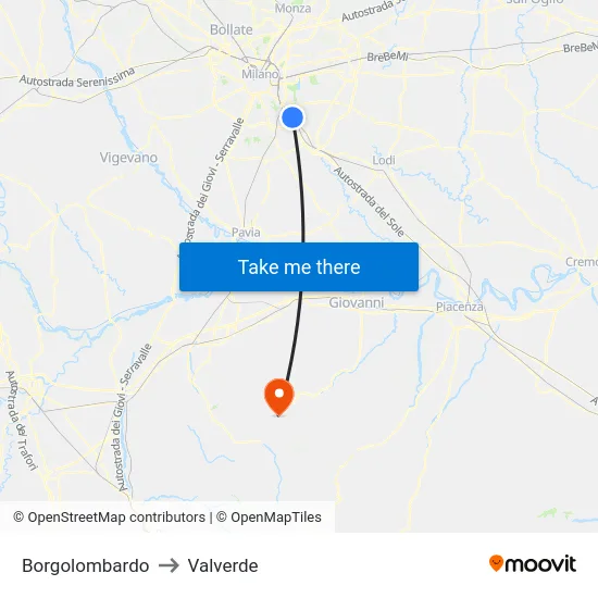 Borgolombardo to Valverde map