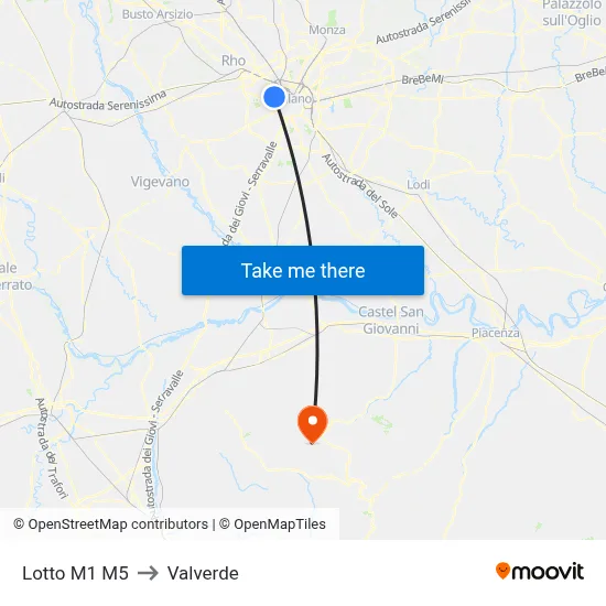 Lotto M1 M5 to Valverde map