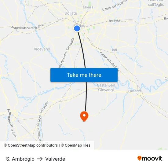 S. Ambrogio to Valverde map