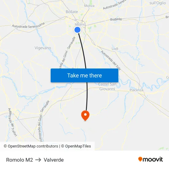 Romolo M2 to Valverde map