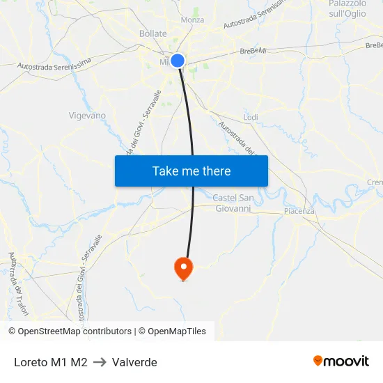 Loreto M1 M2 to Valverde map