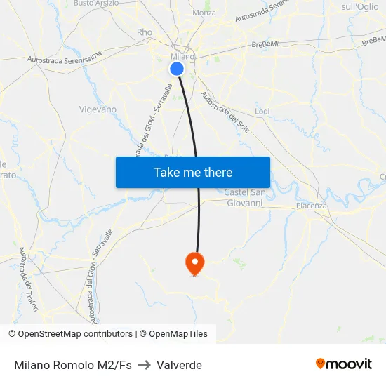 Milano Romolo M2/Railway Station to Valverde map