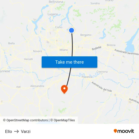 Ello to Varzi map