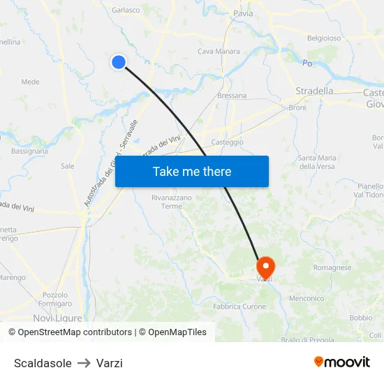Scaldasole to Varzi map