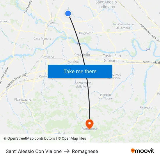 Sant'Alessio con Vialone to Romagnese map