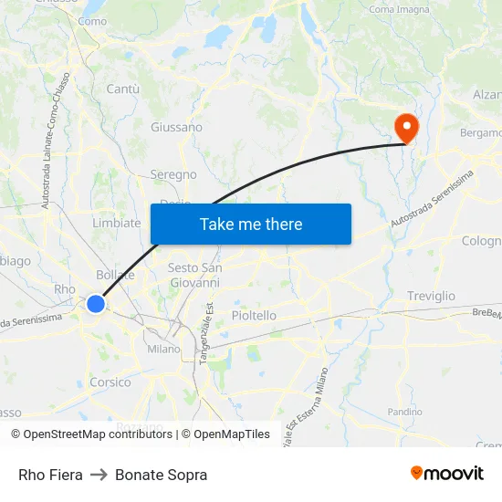 Rho Fair to Bonate Sopra map