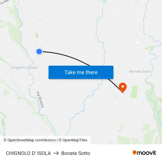 Chignolo D' Isola to Bonate Sotto map