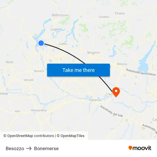 Besozzo to Bonemerse map