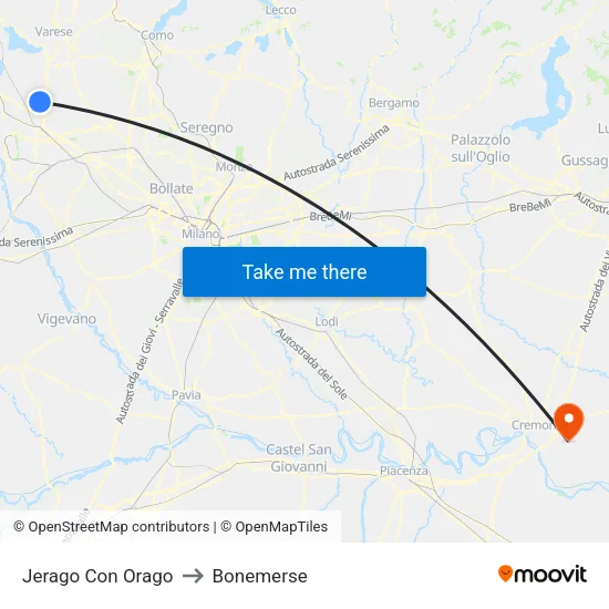 Jerago con Orago to Bonemerse map