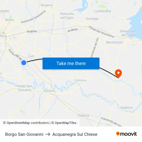 San Giovanni Borough to Acquanegra sul Chiese map