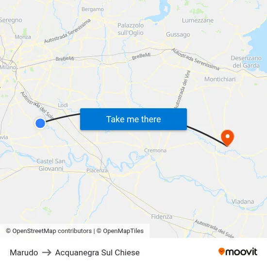 Marudo to Acquanegra sul Chiese map