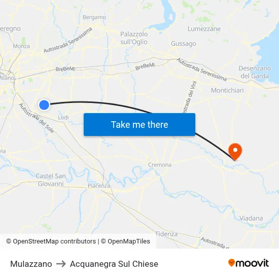 Mulazzano to Acquanegra sul Chiese map