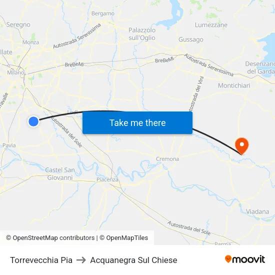Torrevecchia Pia to Acquanegra sul Chiese map