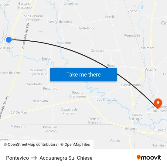 Pontevico to Acquanegra sul Chiese map