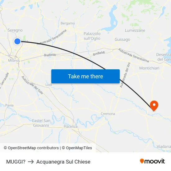 Muggiò to Acquanegra sul Chiese map