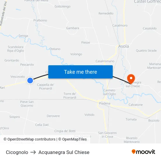 Cicognolo to Acquanegra Sul Chiese map