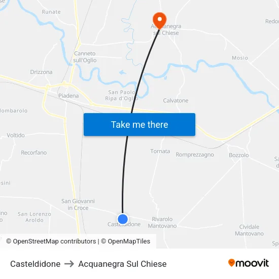 Casteldidone to Acquanegra Sul Chiese map