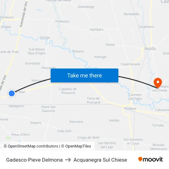 Gadesco-Pieve Delmona to Acquanegra sul Chiese map