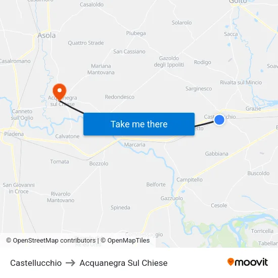 Castellucchio to Acquanegra Sul Chiese map