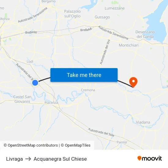 Livraga to Acquanegra sul Chiese map