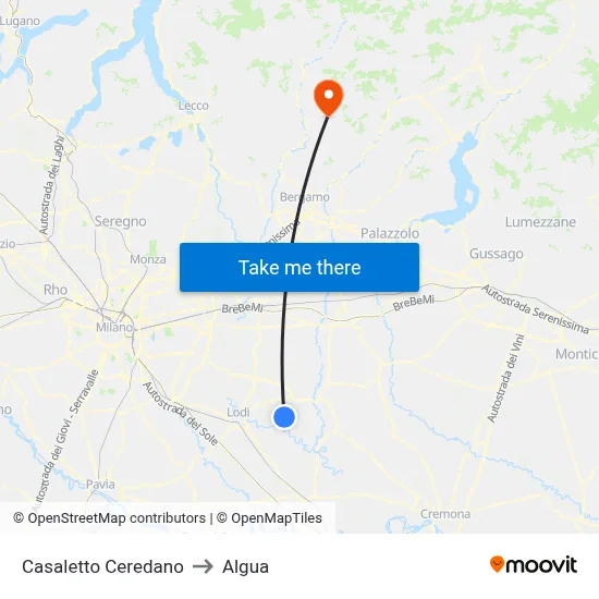 Casaletto Ceredano to Algua map