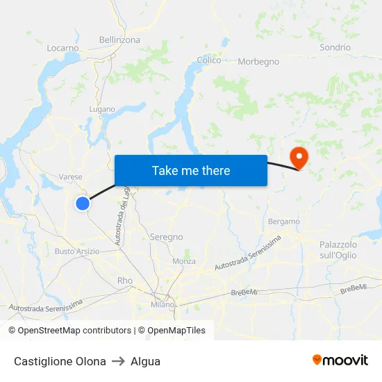 Castiglione Olona to Algua map