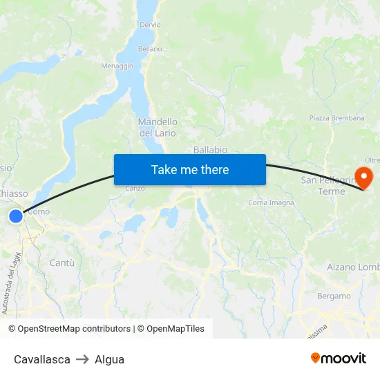 Cavallasca to Algua map