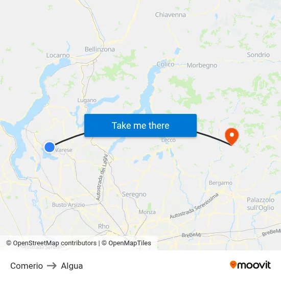 Comerio to Algua map