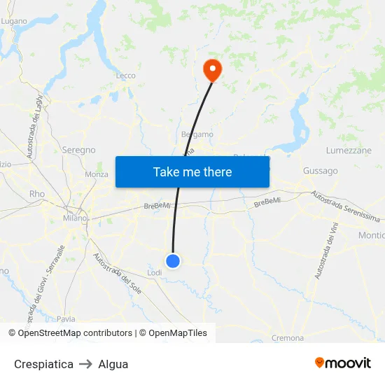 Crespiatica to Algua map