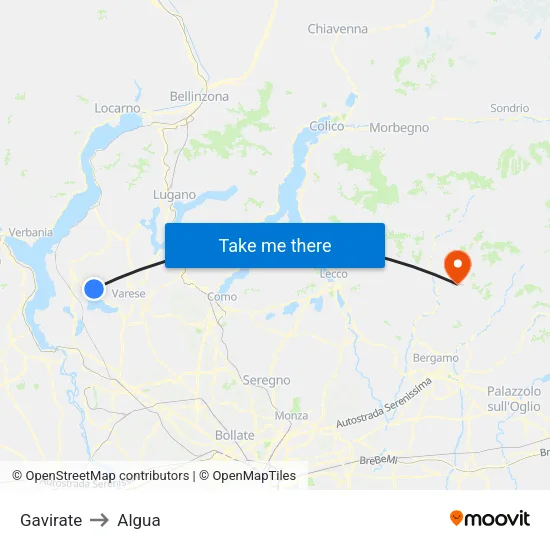Gavirate to Algua map